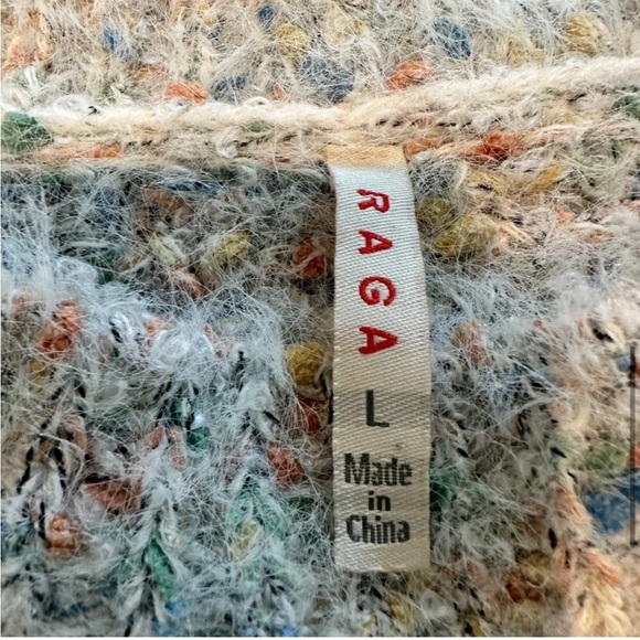 RAGA x Anthropologie Confetti Pullover Size Large Sweater Crewneck Soft Colorful - Picture 3 of 10